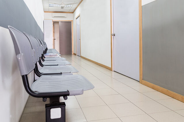 A clean hospital waiting room using an advanced HVAC system