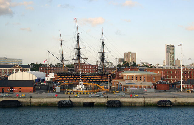 HMS Victory and the surrounding dockyard